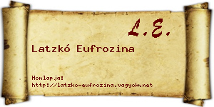 Latzkó Eufrozina névjegykártya